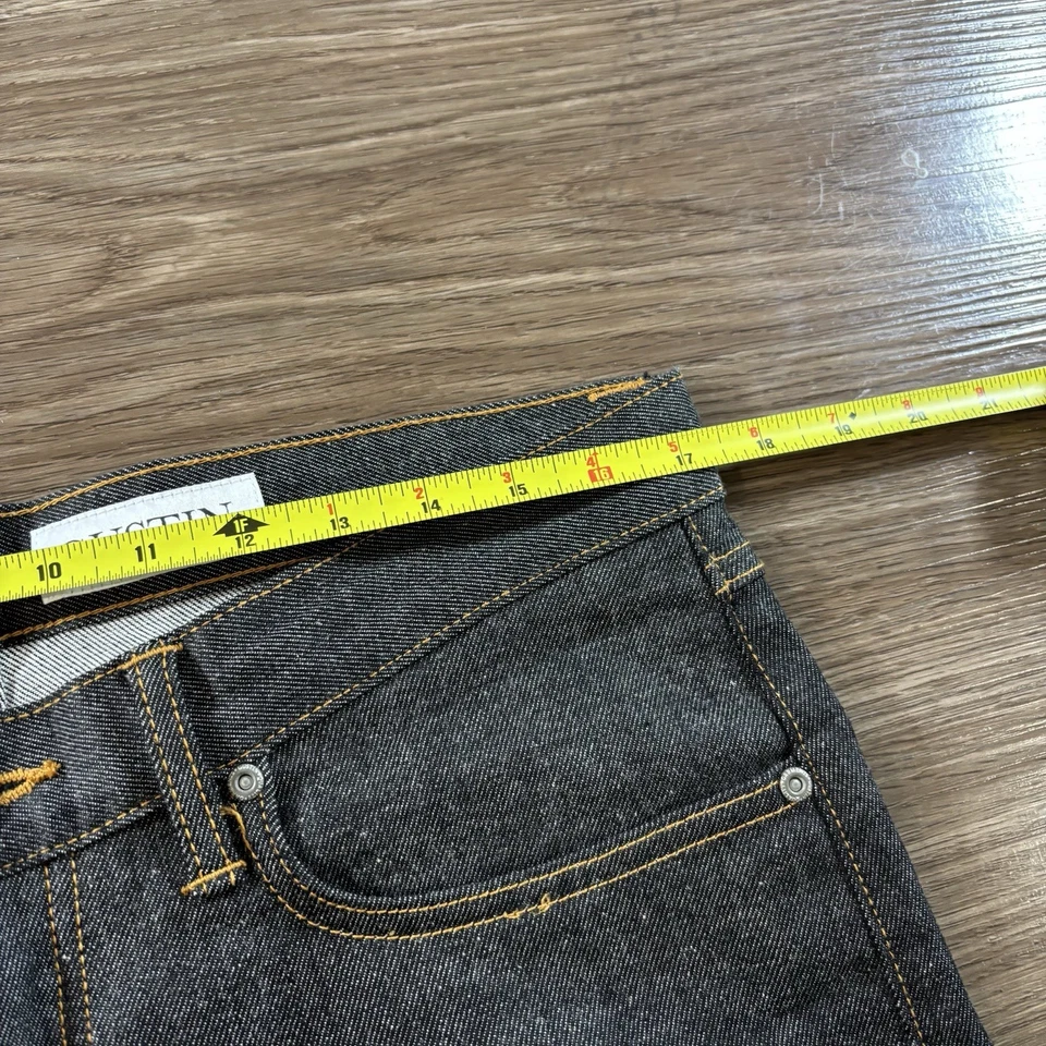 Pantalones de mezclilla ajustados Gustin #388 Italia ribete 34x29 botón mosca hechos en EE. UU. elásticos Foto 4 de 4