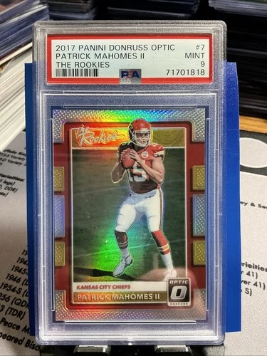 2017 Panini Donruss Optic Prizm The Rookies Patrick Mahomes II #7 PSA 9 MINT RC