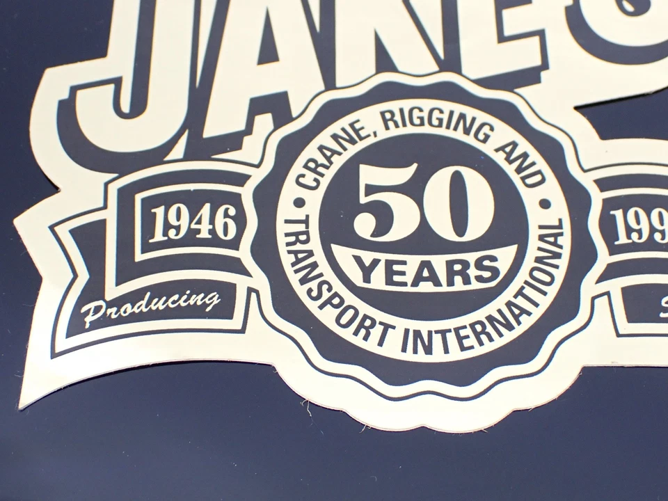 Jake’s Crane Rigging Transport Intl. Decal 1946 1996 Vintage Die Cut Sticker - Image 4 of 4