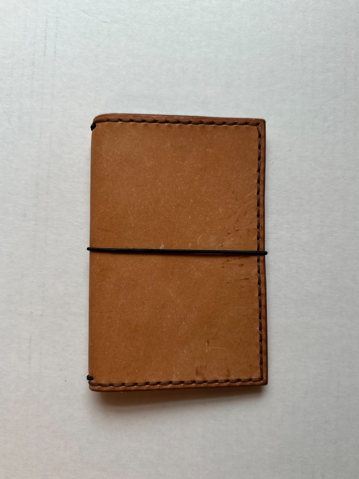 Used Chalet Woodshop Memo Notebook Leather Cover with Elastics