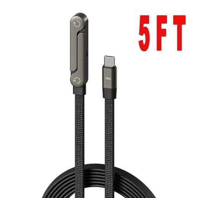 2-in-1 Invisible Holder Charger Cable 240W Fast Charging Cord with Phone Stand