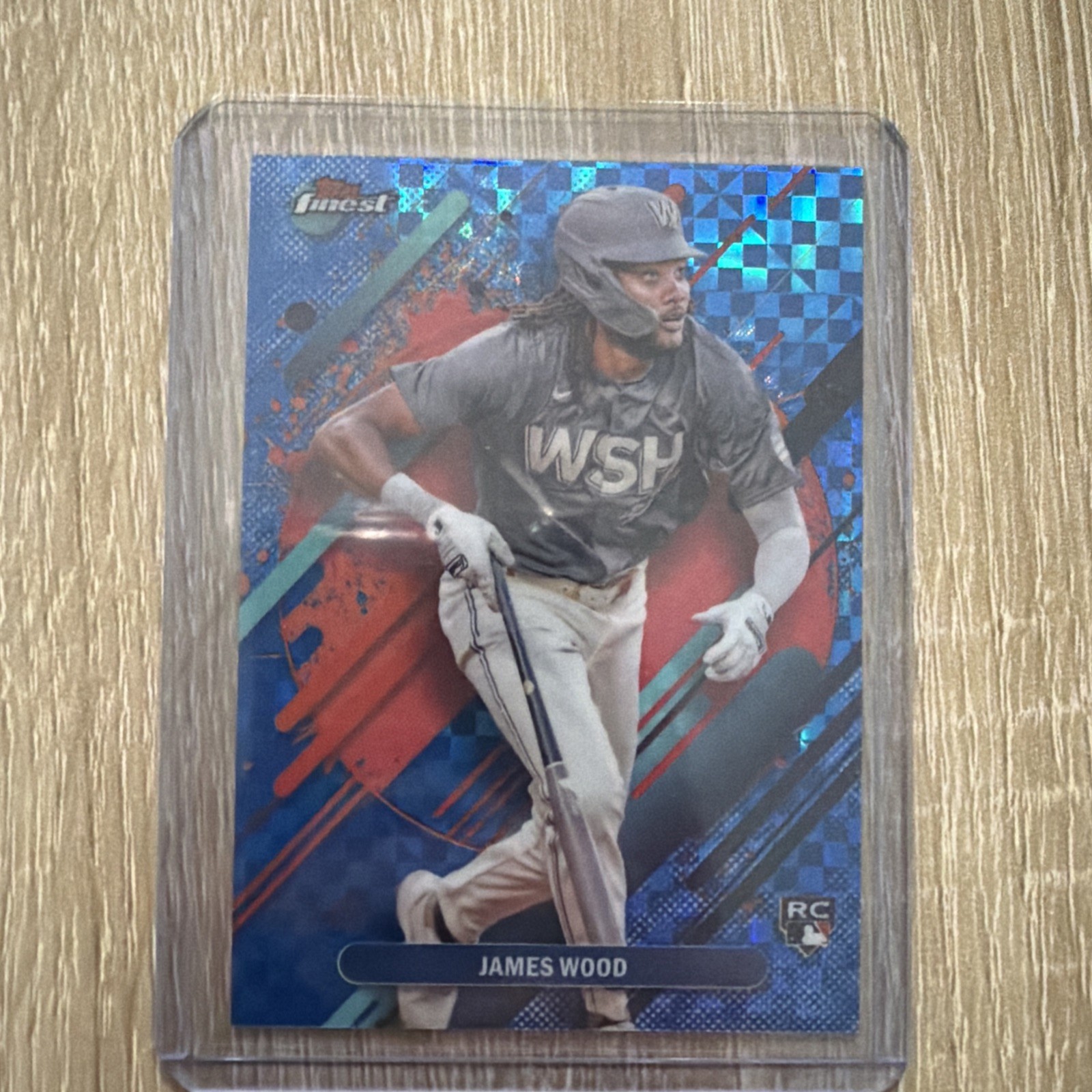 James Wood RC 2025 Topps Finest Rare #300 Blue Checkerboard Refractor #d /49