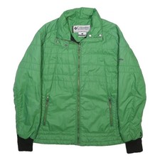 COLUMBIA Womens Green Nylon Jacket L Lightweight Outdoor Zip Up