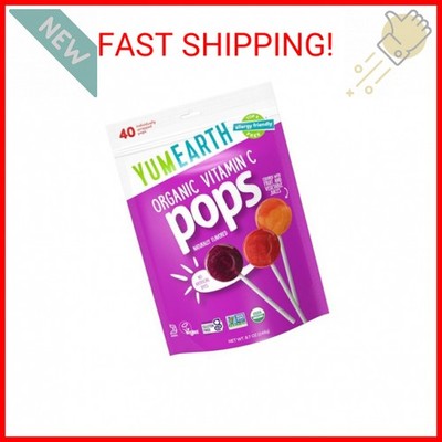 YumEarth Organic Vitamin C Pops Variety Pack, 40 Fruit Flavored Favorites Lollip