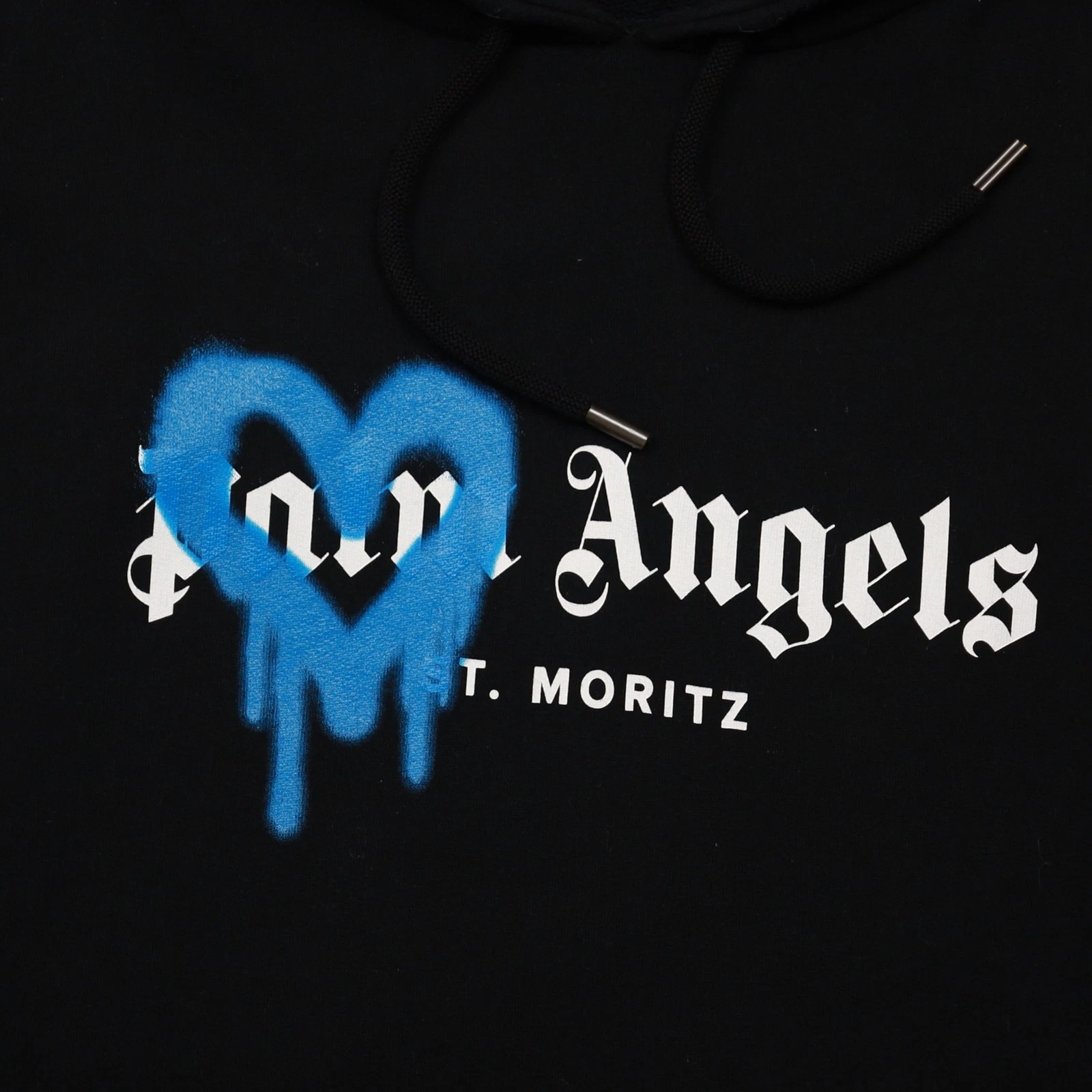 Felpa con cappuccio Palm Angels St Mortiz Heart taglia large nera