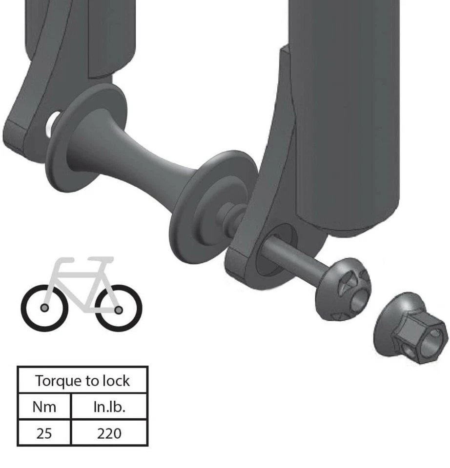 Pinhead P1.5 M15 Through Axle Wheel Lock, Black, 124mm - Image 3 of 4