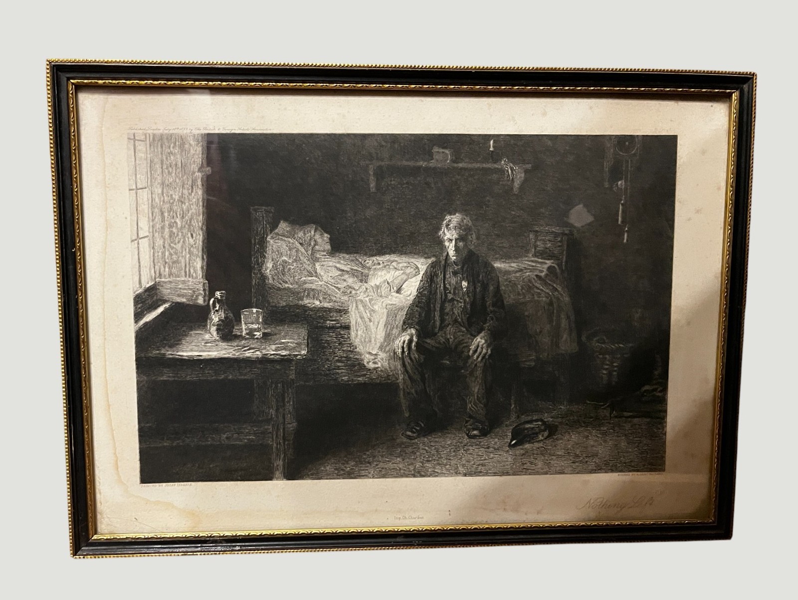 1883 Victorian Etching Nothing Left Frank Holl A Gery Bichard Framed Print image 3