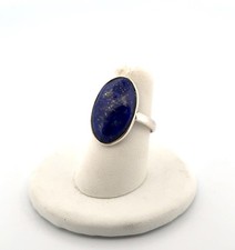 Size: 7.5 Cabochon Lapis Lazuli 925 Sterling Silver Ring 3.5g