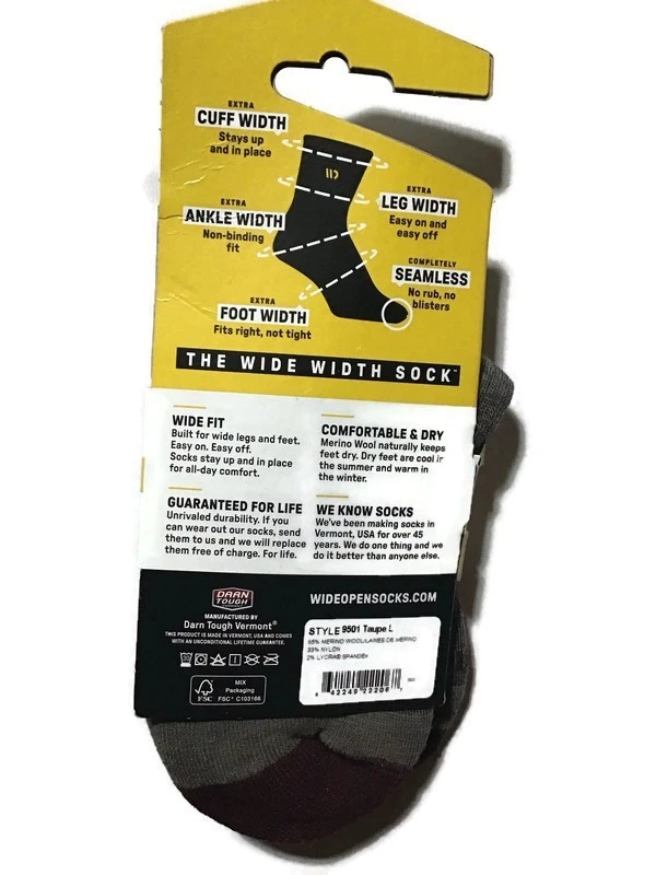 CALCETINES DE CUARTO ACOLCHADOS DE UNA SOLA RAYA ABIERTA 9501 TAUPE PARA MUJER de Darn Tough Foto 4 de 4