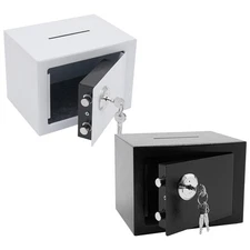 Small Safe Safebox With Coin Slot Mechanical Secure Storage Box With Key Lock