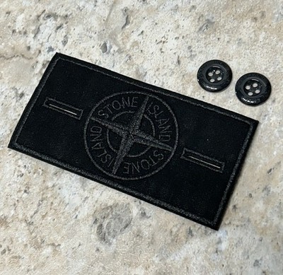 Stone Island Black Patch Badge with 2x Black Buttons Ghost Series Rare