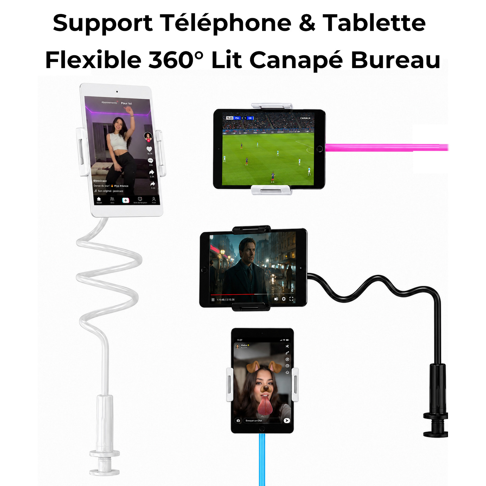 Support téléphone universel pour Vivo Realme et smartphones Android à bras télescopique