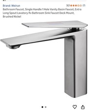 Bathroom Faucet Single Handle 1 Hole Deck Mount Lavatory Vanity Rv Sink Mixer Ba