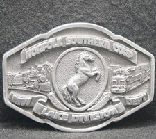 XE27161 VINTAGE 1970s NORFOLK SOUTHERN CORP LAKE DIVISION RAILROAD BELT BUCKLE