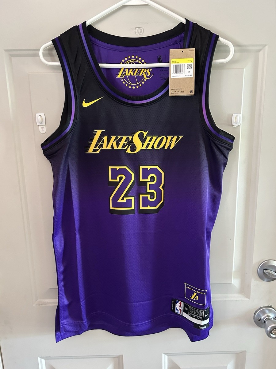 LA Lakers Nike NBA Authentic City LakeShow LeBron James Jersey Men
