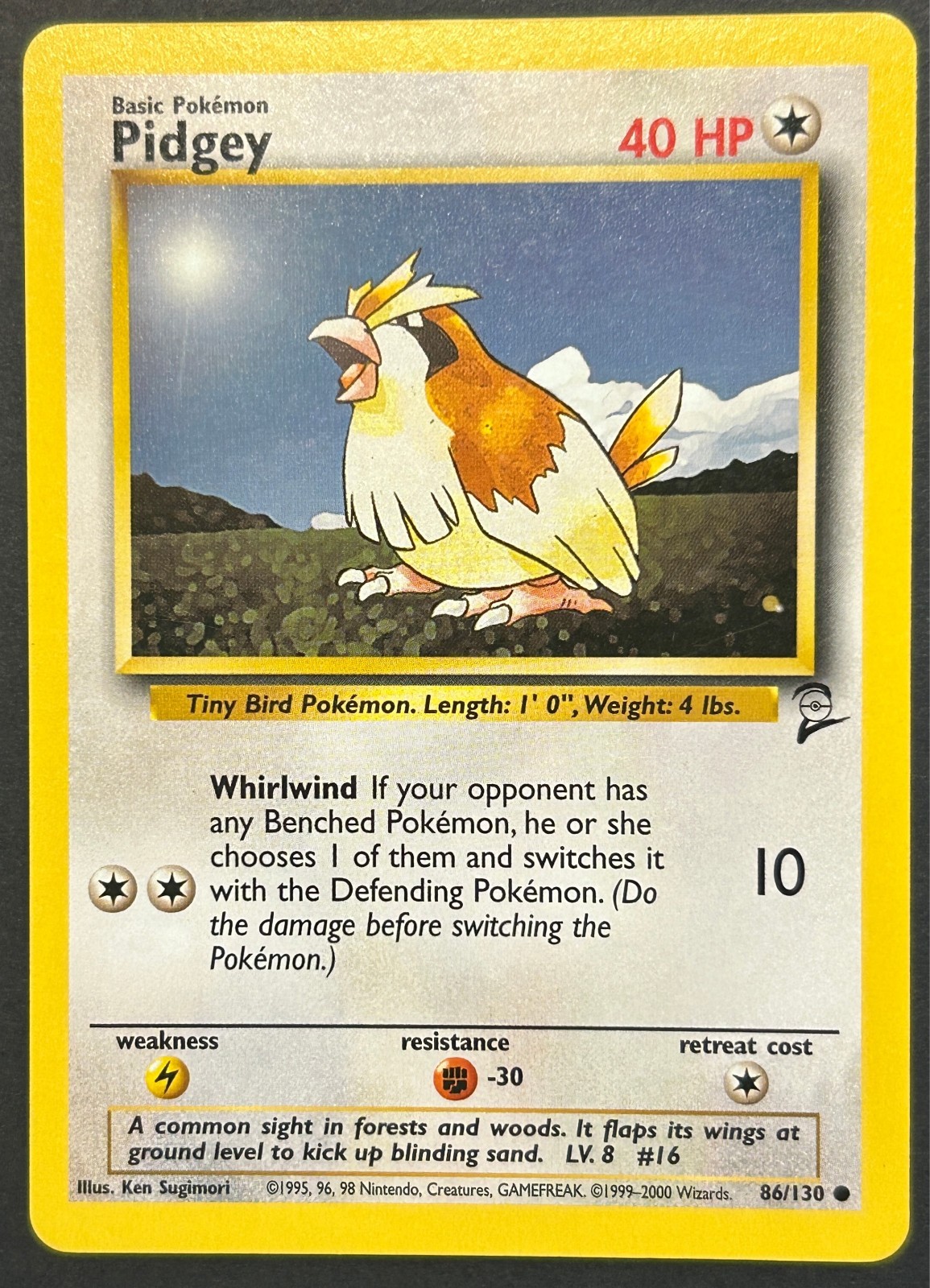 Pokemon Base Set 2 WOTC Common Pidgey 86/130 Near Mint/Mint