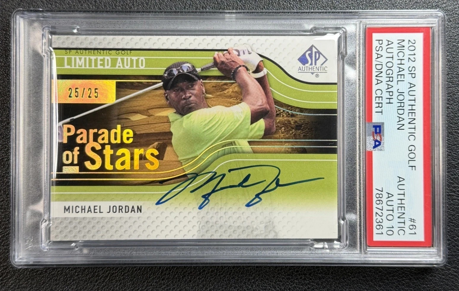 MICHAEL JORDAN PSA AUTH 2012 SP AUTHENTIC 61 PARADE OF STARS LIMITED 10 AUTO /25 view 3