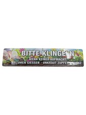 Blechschild Klingelschild Garten Türschild Metall Nostalgie Deko 46cm
