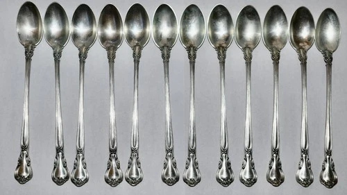 Twelve Gorham Sterling Silver 7 5/8" Iced Tea Spoons ~ Chantilly Pattern