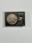 1989 American Silver Eagle 1 Troy Oz .999 Fine Silver Coin Vintage Black Holder