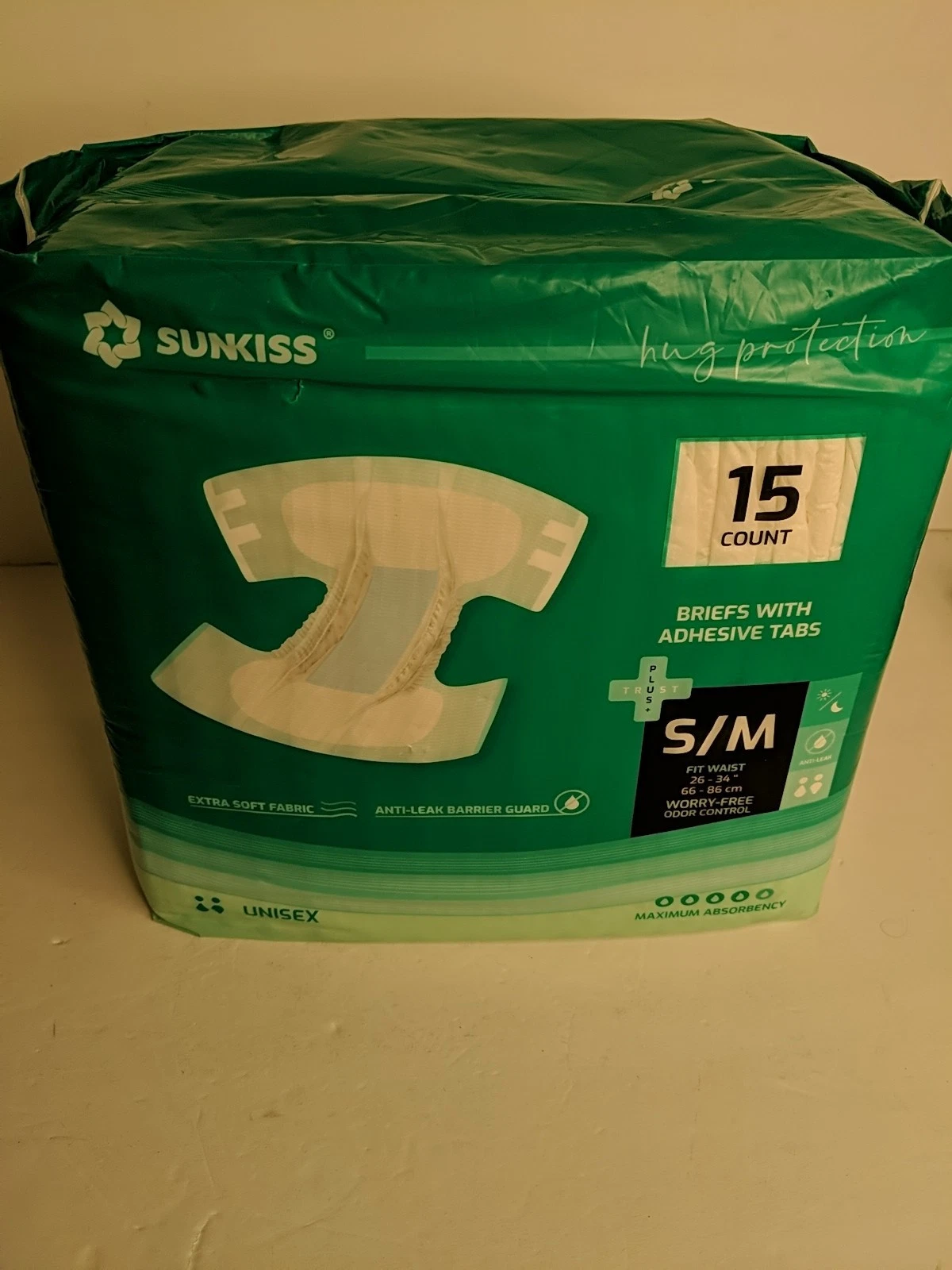 SUNKISS TrustPlus Adult Diapers Maximum Absorbency Unisex Disposable S/M Small
