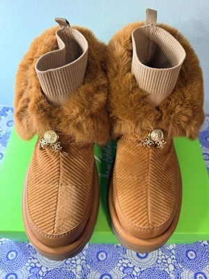Sam Edelman Olin Mujer 7.5 Marrón Imitación Piel Pana Plegable Botines Nuevo en Caja - Imagen 1 de 4