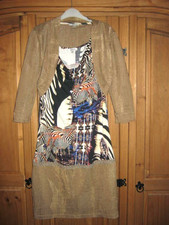 arianna stunning zebra/jungle print dress & matching belero size 10 chest 36 L36