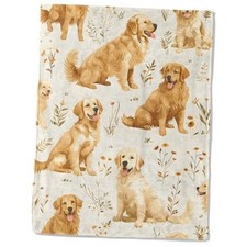 Flannel Blanket - Lightweight Soft Cozy Gifts Blankets 50x60in Golden Retriever