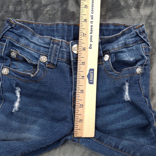 True Religion Jeans Girls Size 6 Adjustable Waist Distressed Medium Wash Denim - Picture 9 of 12