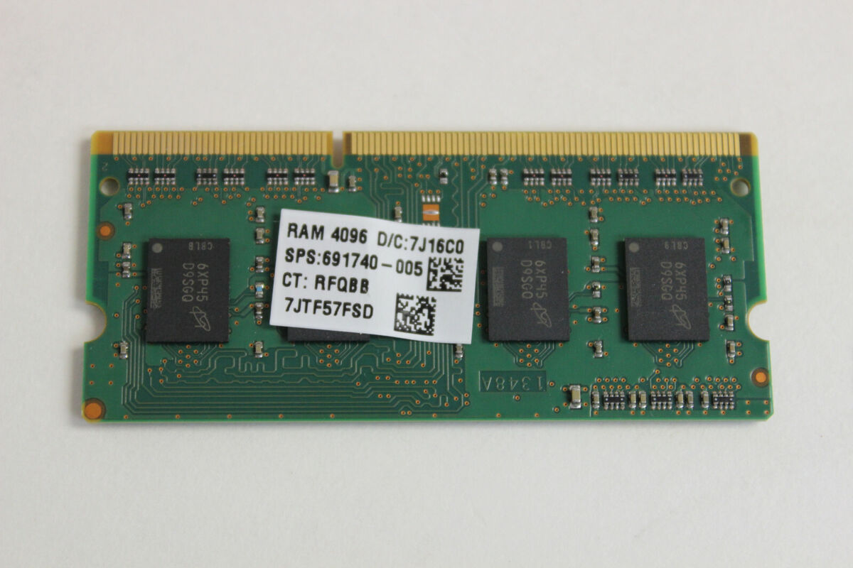 HP 691740-005 4GB SODIMM MEMORY MICRON MT8KTF51264HZ-1G9P1 1RX8 PC3L HP 691740-005 4GB SODIMM MEMORY MICRON MT8KTF51264HZ-1G9P1 1RX8 PC3L