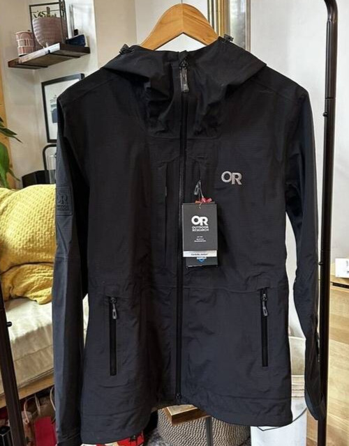 Outdoor Research - Women's Small Interstellar Hooded Hiking Raincoat Jacket NEW