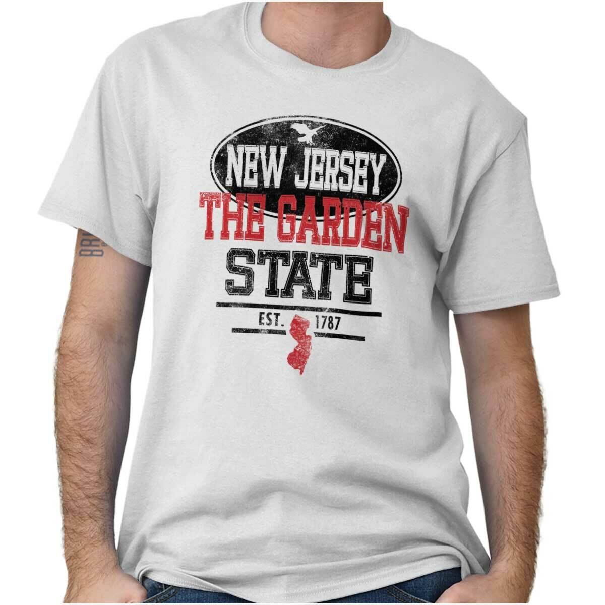 New Jersey Garden State Souvenir Gift NJ Womens or Mens Crewneck T Shirt Tee