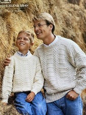 Vtg 80s Tivoli 1963 Matching Boy’s Men’s Wool Blend Aran Jumpers Set 26-44”