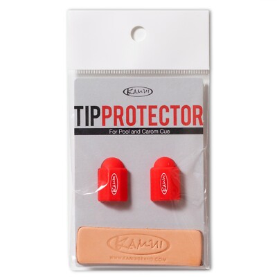 Kamui Billiard Cue Tip Protector Red 2-pack + Kamui Leather Burnisher