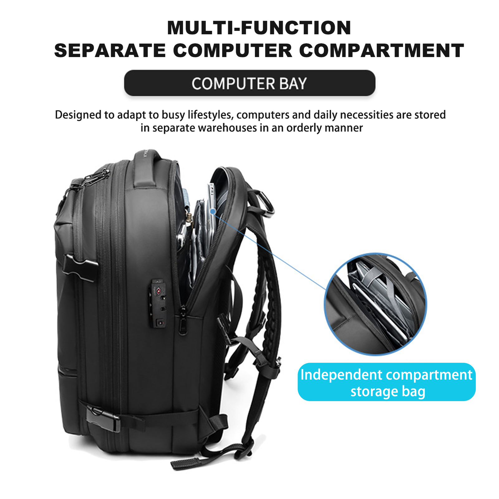 60L Waterproof Travel Backpack - Large Capacity Oxford Cloth Wet/Dry Vacuum Bag