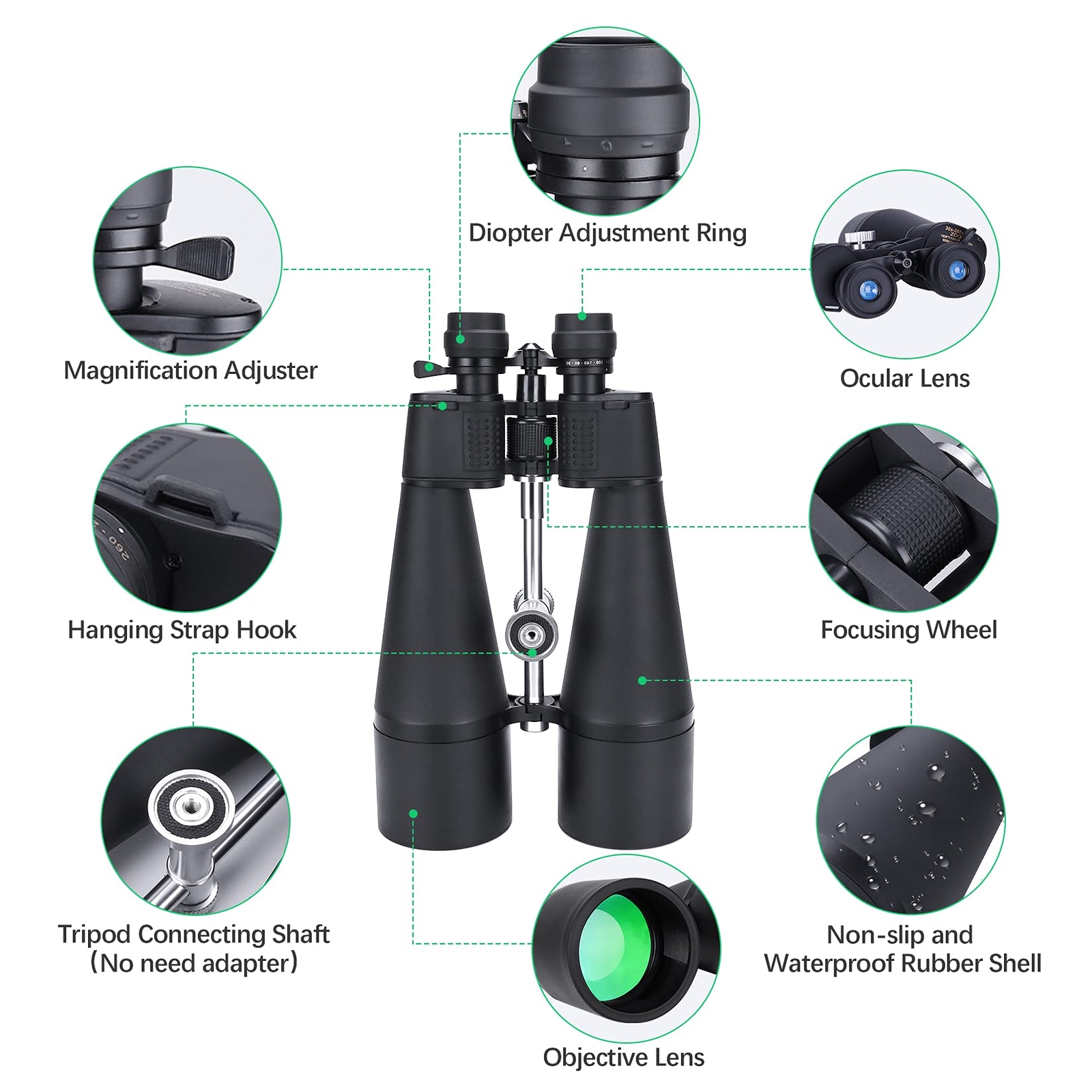 High Power Binoculars for Adults 30260X80 LoncRange Binoculars Stargazing Te... eBay
