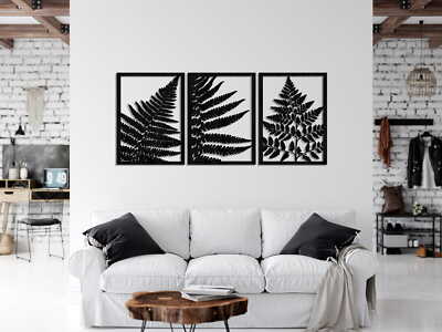 DECORATIVE OPENWORK TRIPTYCH, FEN LEAF, 3D WALL DECOR, ORNAMENT, OPENWORK PANELS
