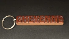 Keychain CHEYENNE Personalized Custom Name Fob Wood Key Ring Unique Gift Idea