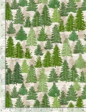 Christmas Fabric Timeless Treasures Comfort Joy Pine Tree Natural Yard