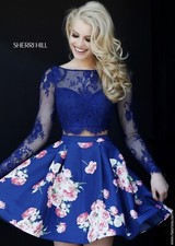 Sherri Hill 32323 two piece prom dress- blue 