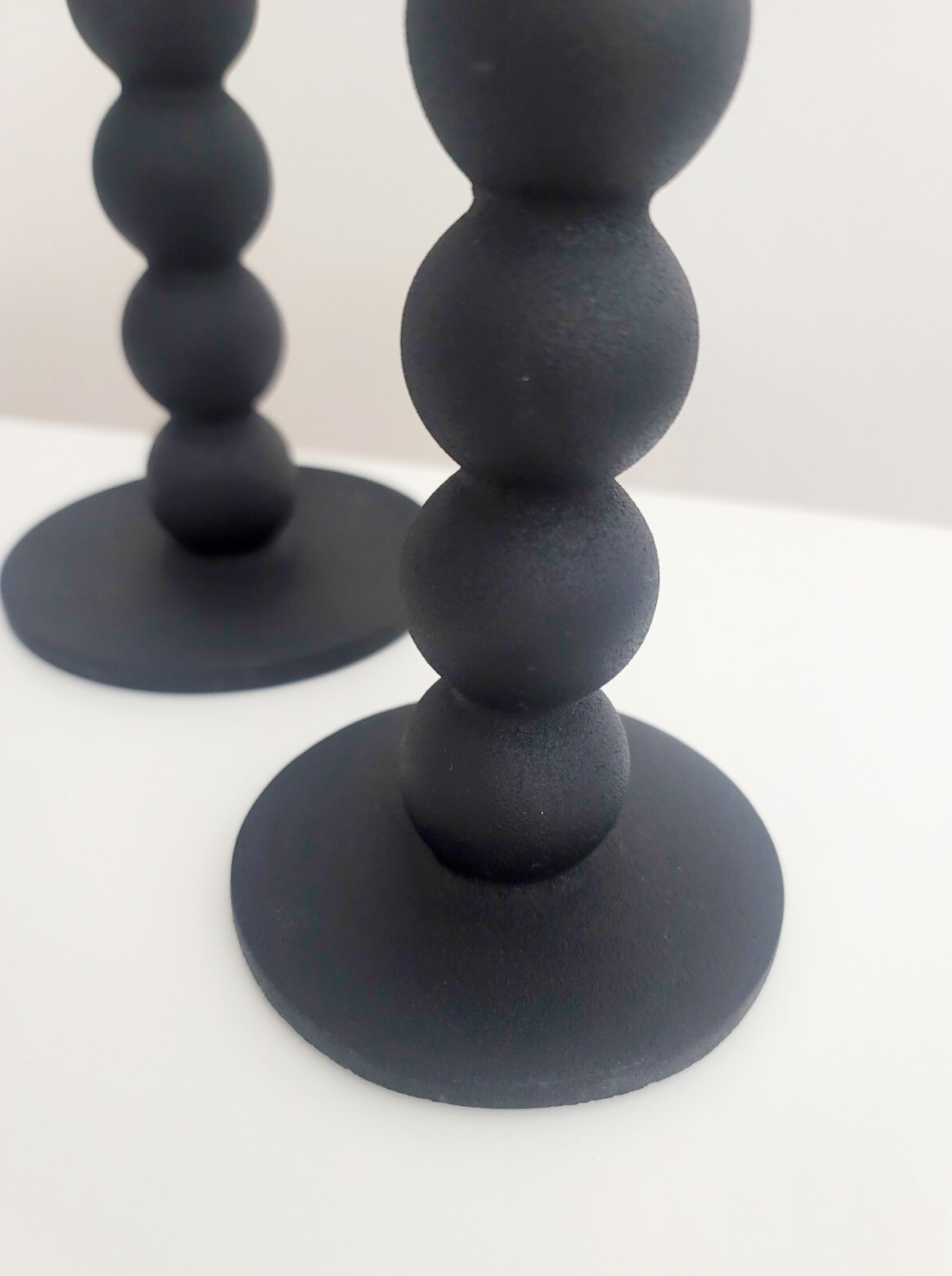 SET of 3 Ikea BESTIGA Candlestick Candle Holder Metal Matte Black