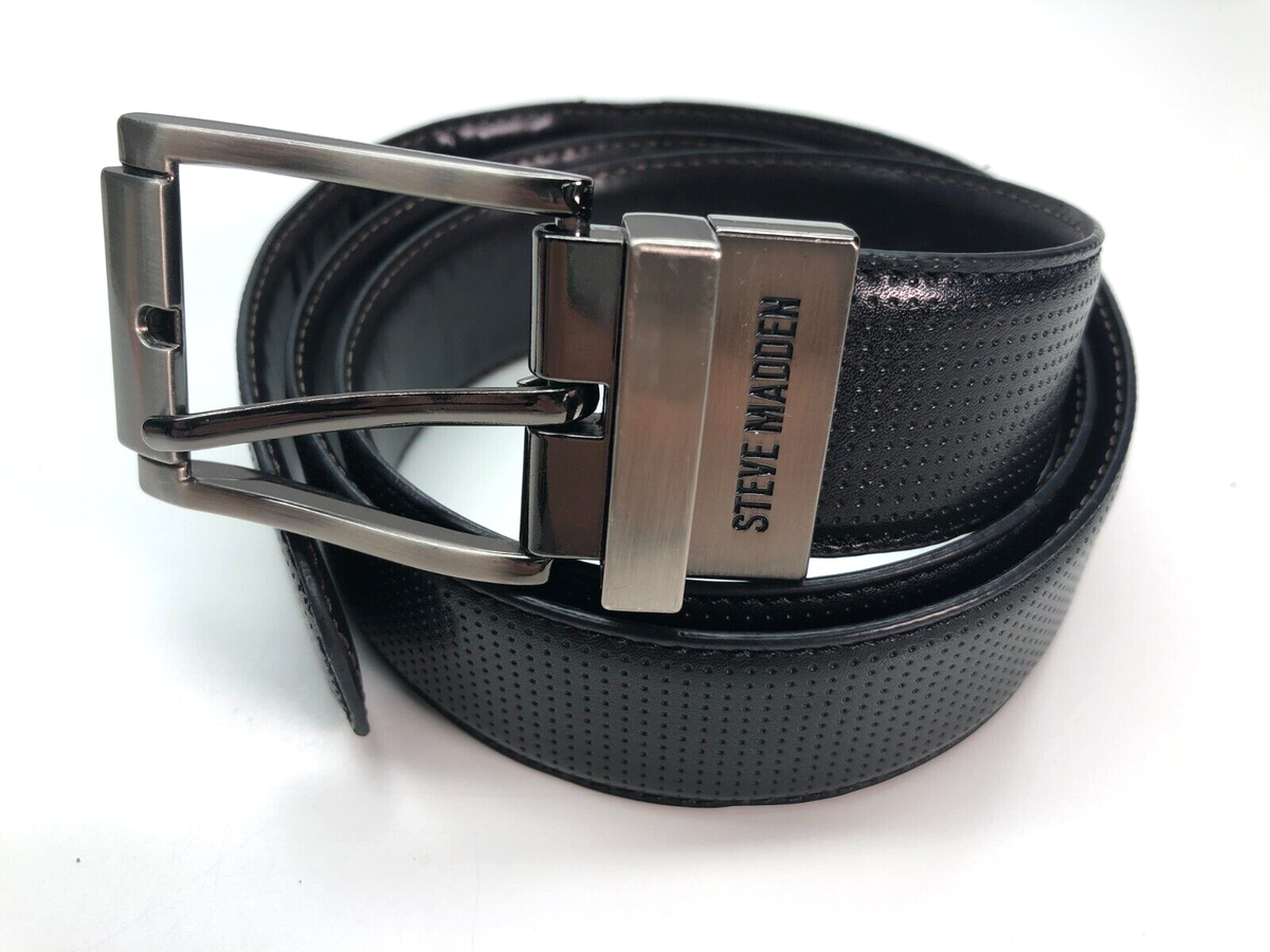 小物 Marden belt Steve Madden Reversible Belt Black Brown Mens Sz 34-36 Faux
