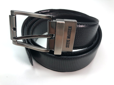 Steve Madden Reversible Belt Black Brown Mens Sz 34-36 Faux