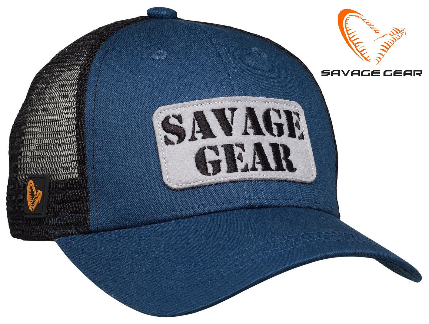 Savage Gear Logo Badge Cap Trucker Hat Fishing Teal Blue SVS73712 Mesh Back