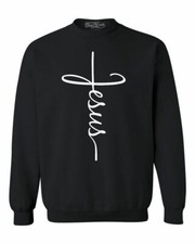 Jesus Cross Crewnecks Christian Religious Faith Disciple Church Sweatshirts