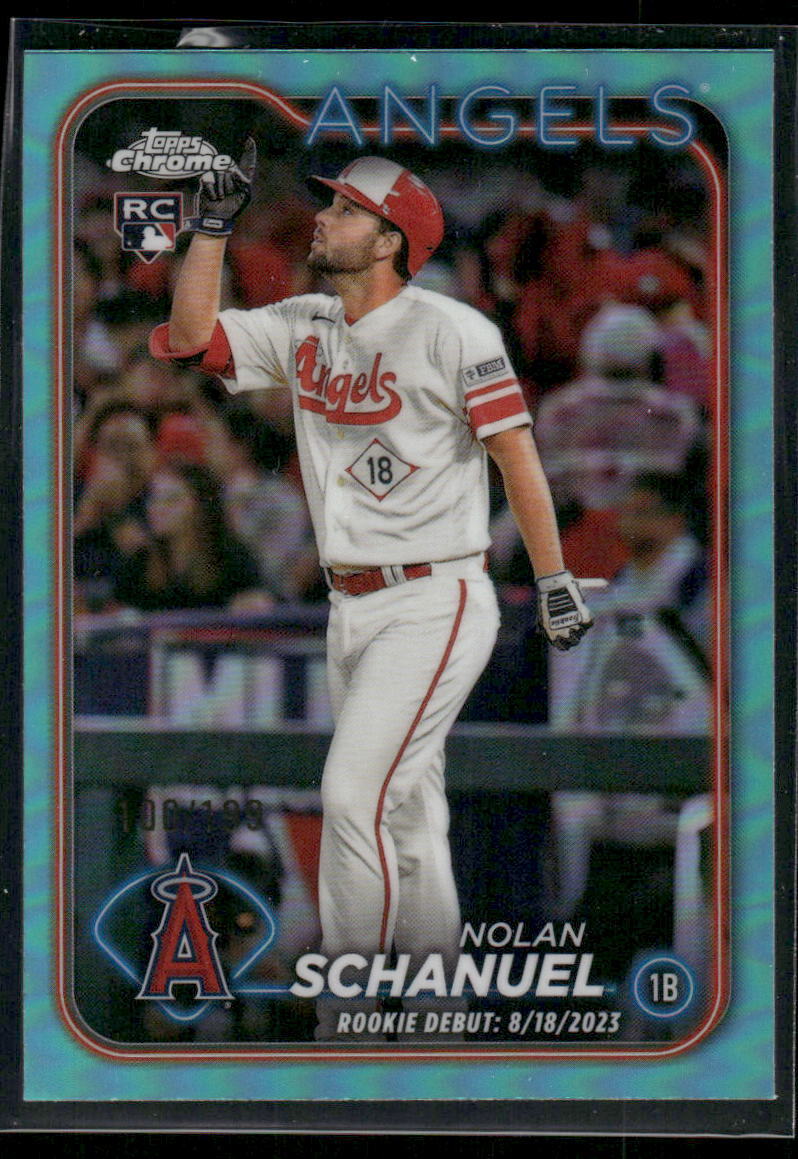 #USC68 Nolan Schanuel 2024 Topps Chrome Update #/199 Rookie Aqua Refractors