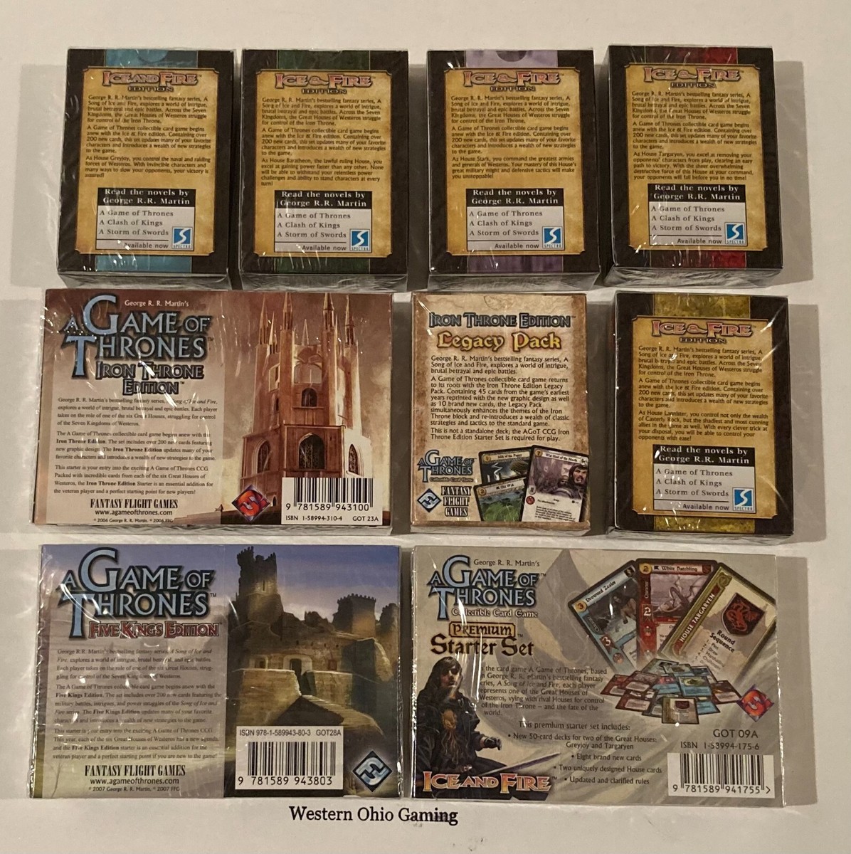 A Game of Thrones CCG Lot Of 9 Starter Decks and Packs NEW GOT TCG