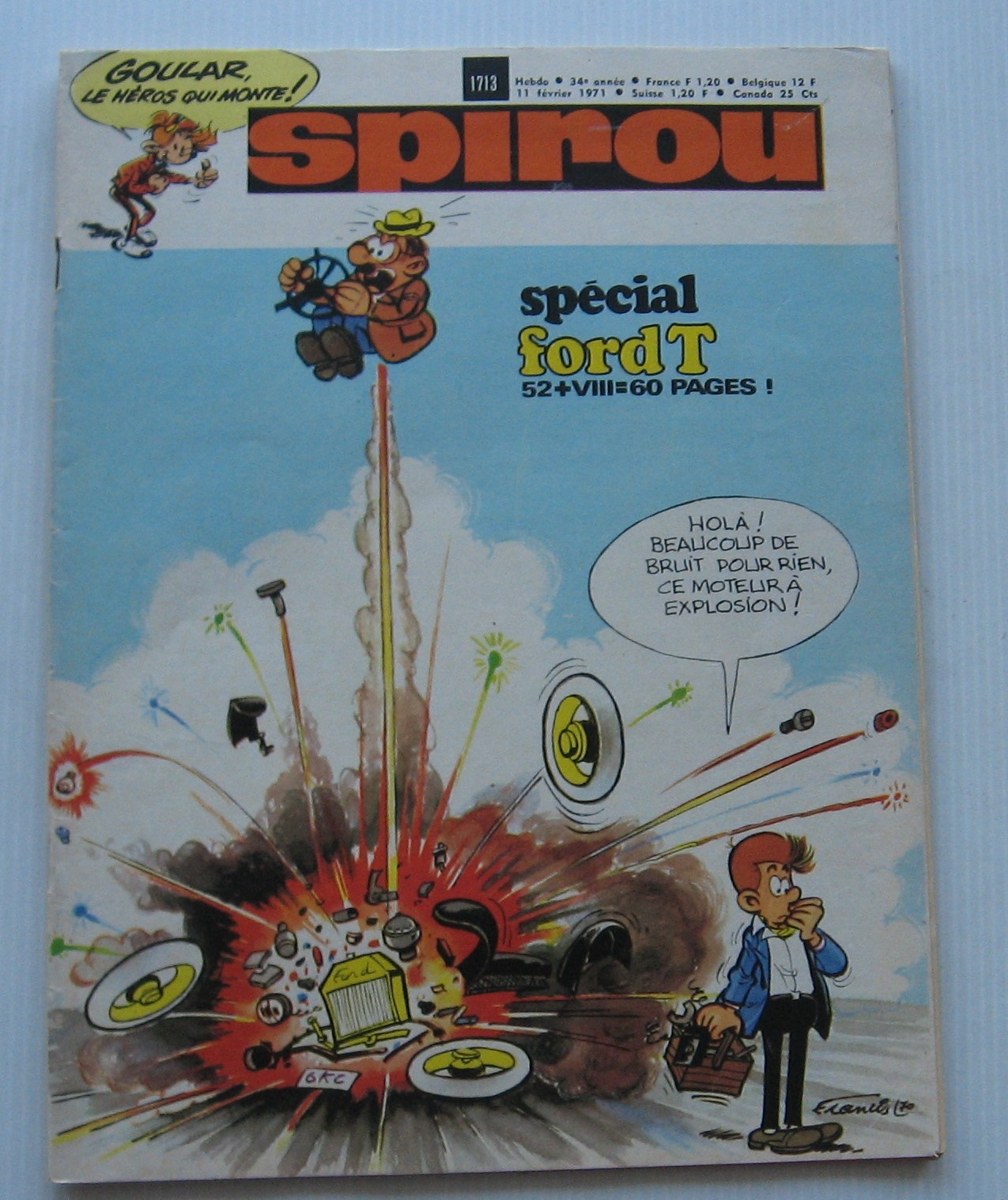 Spirou Journal No. 1713 Special Ford T/The Cursed Rock 1971 Good Condition