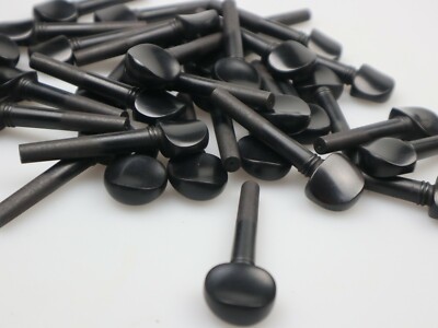 50pcs Black Ebony Wood Violin Peg Without Inlays, 4/4 Violin Pegs Tuners Keys