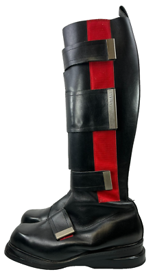 RARE VINTAGE 90'S DIRK BIKKEMBERGS BLACK/RED LEATHER ASTRO BOOTS